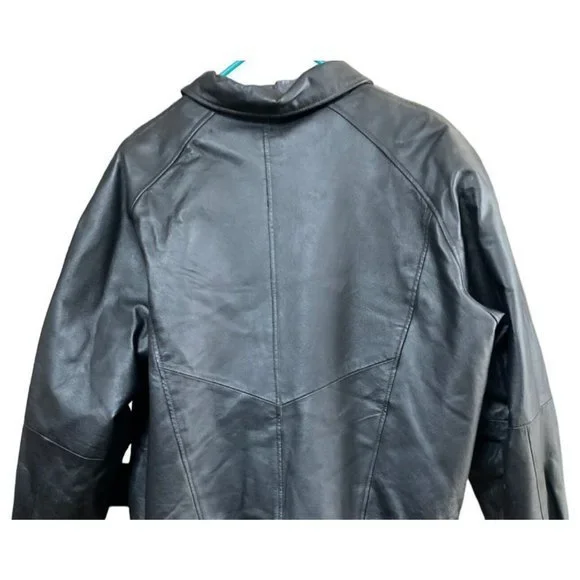 Michael Michelle Black Leather Bomber